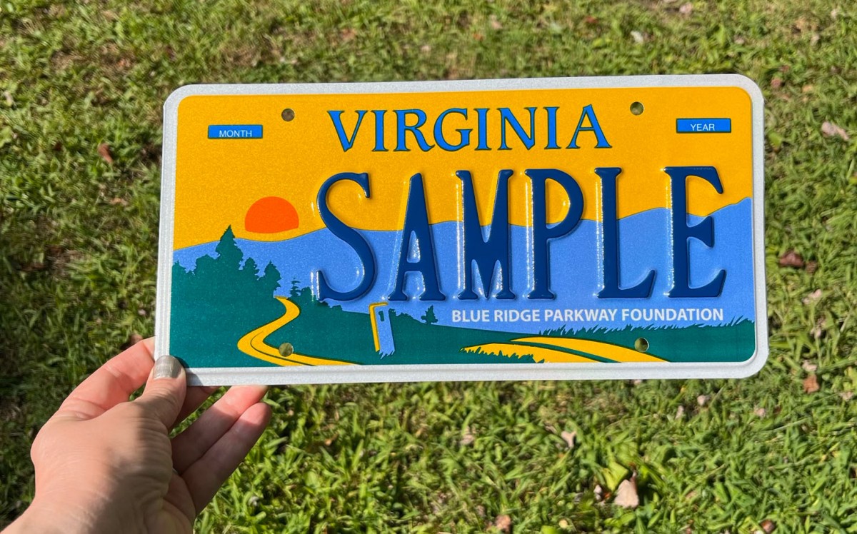 Blue Ridge Parkway sample license plate for Virginia