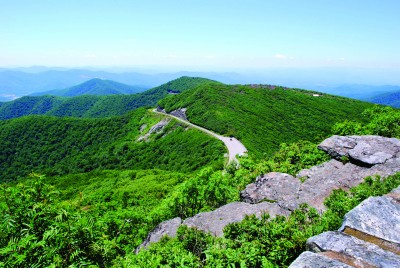 The view from Craggy Pinnacle on the Blue Ridge Parkway.