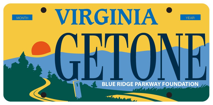 Blue Ridge Parkway specialty license plate for Virginia