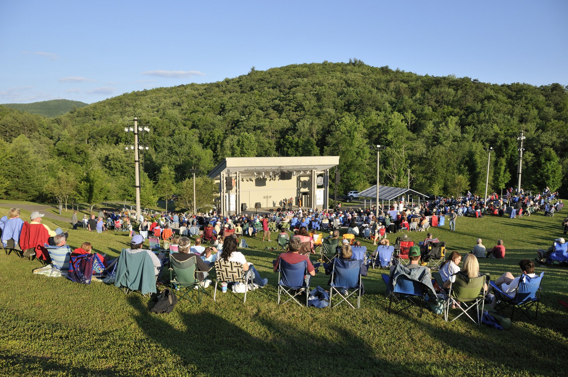 Blue Ridge Music Center amphitheater with crowd during a concert. Photo by Harrol Blevins